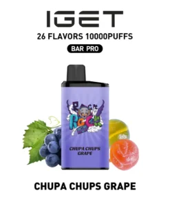 Alternative view of CHUPA CHUPS GRAPE – IGET BAR PRO – 10000 PUFFS