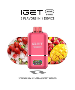 Iget Move B50000 Puffs Disposable Vape – Strawberry Ice + Strawberry Mango