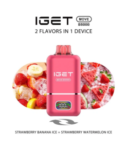 Iget Move B50000 Puffs Disposable Vape – Strawberry Banana Ice + Strawberry Watermelon Ice