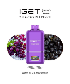 Iget Move B50000 Puffs Disposable Vape – Grape Ice + Blackcurrant