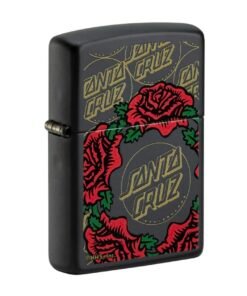 Santa Cruz Skateboards Black Matte Roses Zippo Lighter
