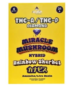Rainbow Sherbet Alien Exotics Miracle Mushroom THC-A x THC-P Blend Disposable Vape 4G