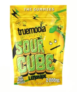 Lemonade Truemoola Sour Cube Live Resin Infused THC Gummies 2000MG