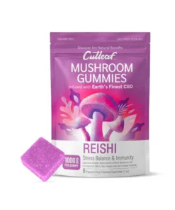 Reishi Passion Fruit Cutleaf Mushroom CBD Gummies 1000mg