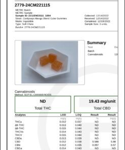 Alternative view of Cordyceps Cutleaf Mushroom Gummies Zero THC 1000mg