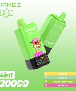 Airmez vape – Fox 4in1 120000puffs Disposable Vape Cherry & Love 66 & Berry Lemonade & Grape Ice