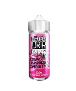 Strawberry Raspberry Cherry Ice by Double Drip –100ml Shortfill E-liquid