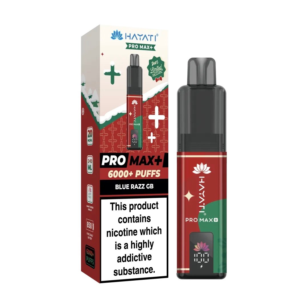 BLUE RAZZ CHERRY HAYATI PRO MAX+ 6000 PUFFS KIT CHRISTMAS EDITION