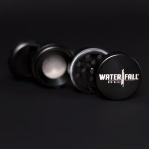 43mm-4-PieceGrinder-Black-1.jpg Waterfall 4-Piece Dry Herb Grinder with Removable Screen – Gloss (43mm)