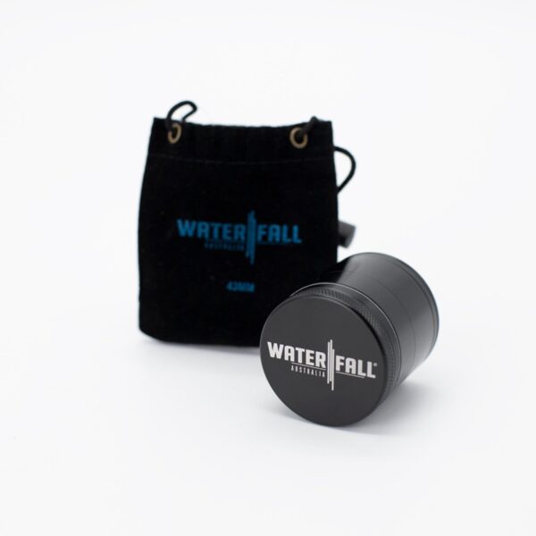 43mm-4-PieceGrinder-Black-2.jpg Waterfall 4-Piece Dry Herb Grinder with Removable Screen – Gloss (43mm)