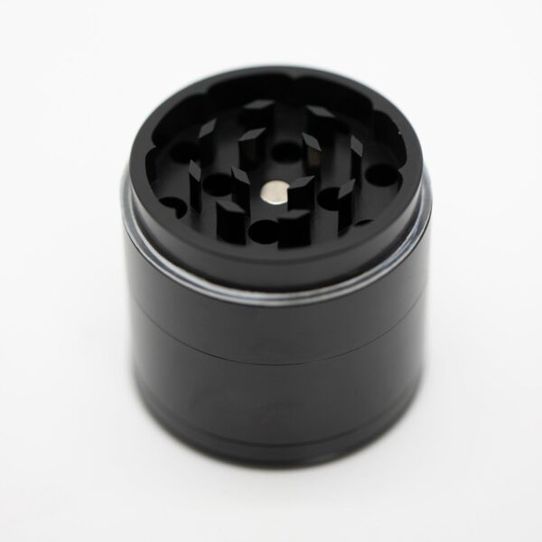 43mm-4-PieceGrinder-Black-4.jpg Waterfall 4-Piece Dry Herb Grinder with Removable Screen – Gloss (43mm)