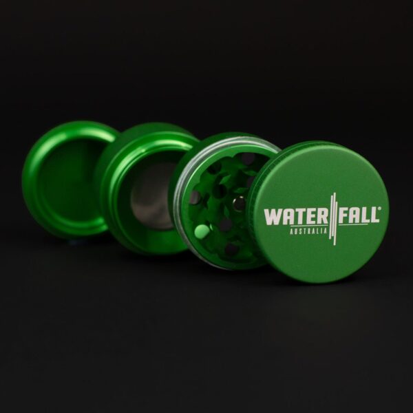 43mm-4-PieceGrinder-Green-1.jpg Waterfall 4-Piece Dry Herb Grinder with Removable Screen – Matte (43mm)