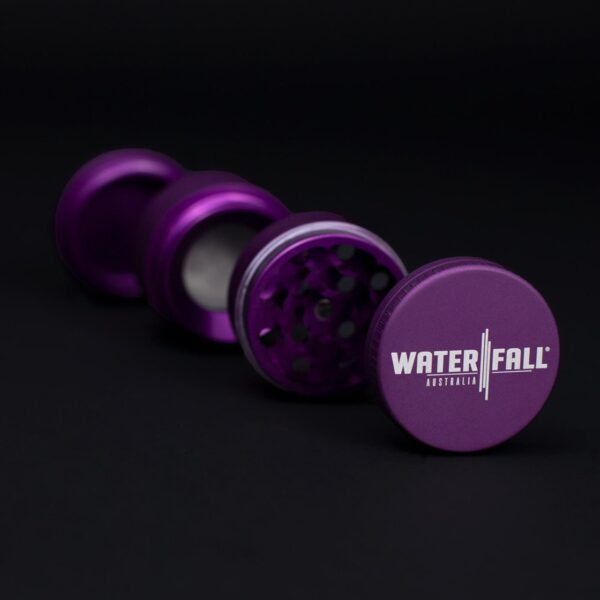 43mm-4-PieceGrinder-MattePurple-1.jpg Waterfall 4-Piece Dry Herb Grinder with Removable Screen – Matte (43mm)