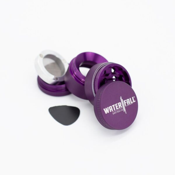 43mm-4-PieceGrinder-MattePurple-4.jpg Waterfall 4-Piece Dry Herb Grinder with Removable Screen – Matte (43mm)
