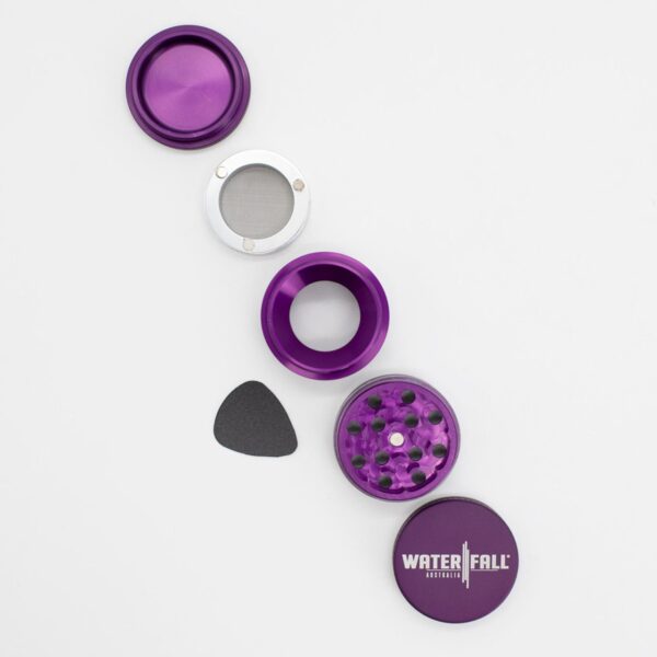 43mm-4-PieceGrinder-MattePurple-6.jpg Waterfall 4-Piece Dry Herb Grinder with Removable Screen – Matte (43mm)