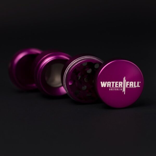 43mm-4-PieceGrinder-Purple-1.jpg Waterfall 4-Piece Dry Herb Grinder with Removable Screen – Gloss (43mm)