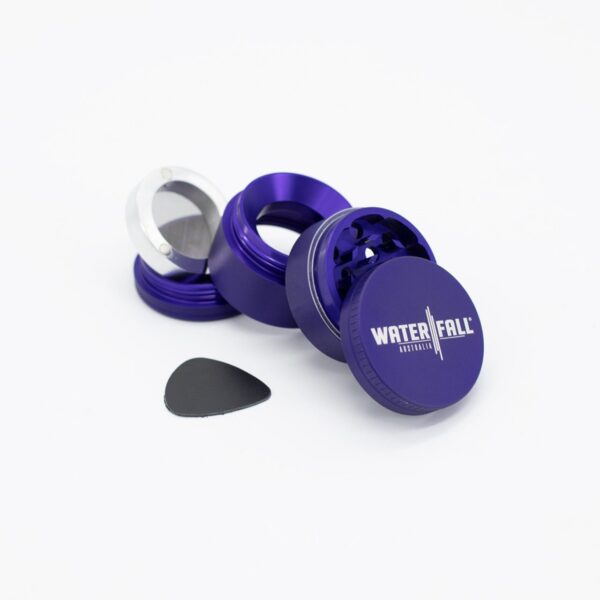 43mm-4-PieceGrinder-Violet-3.jpg Waterfall 4-Piece Dry Herb Grinder with Removable Screen – Matte (43mm)