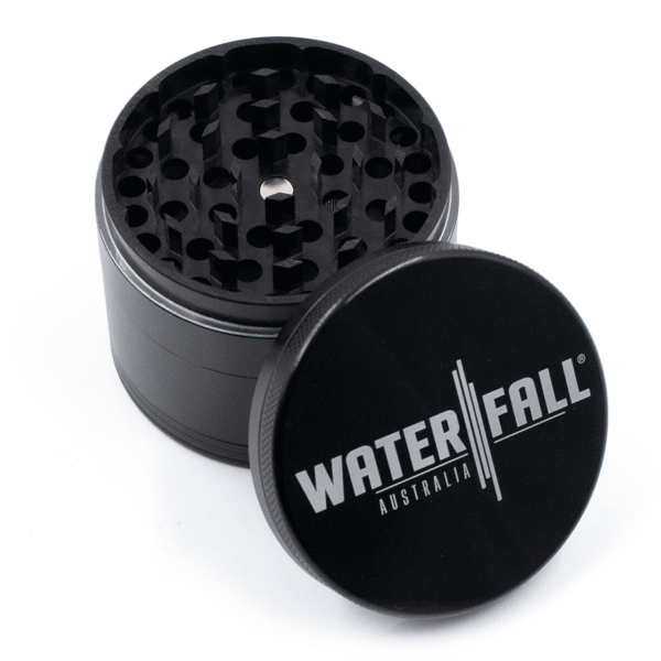 63mm-4-PieceGrinder-Black-1.png Waterfall 4-Piece Dry Herb Grinder with Removable Screen (63mm)