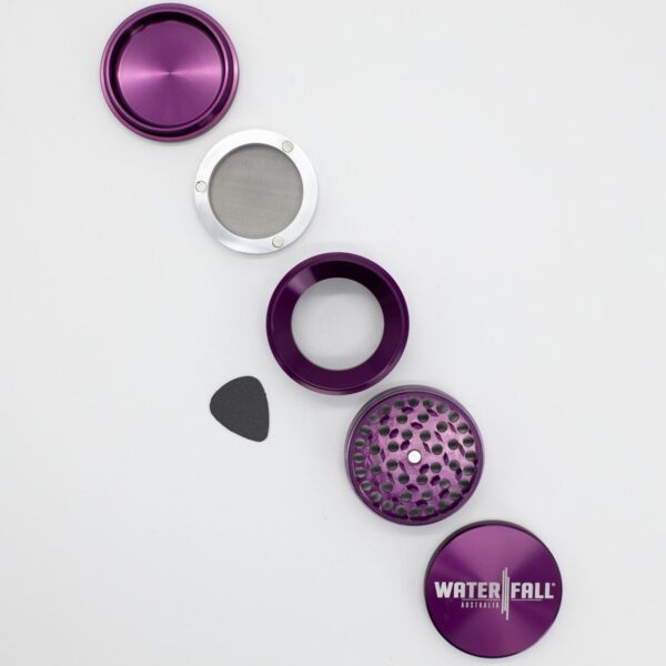 63mm-4-PieceGrinder-Purple-5.jpg Waterfall 4-Piece Dry Herb Grinder with Removable Screen (63mm)