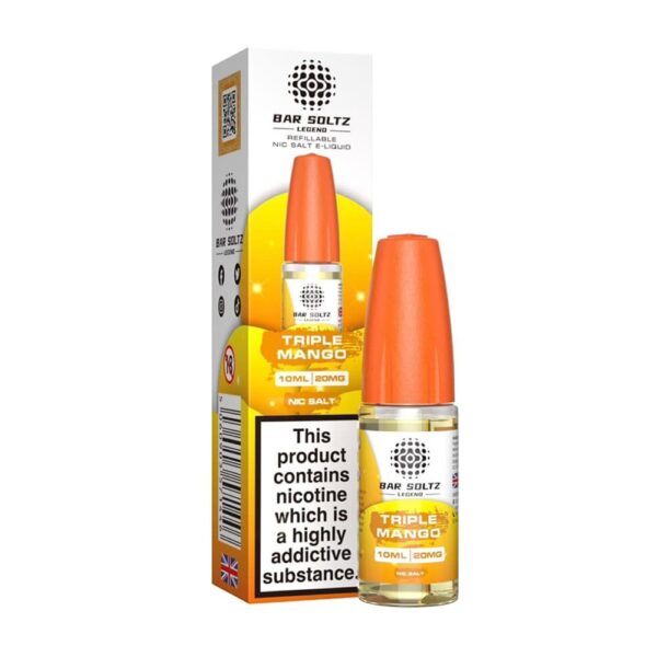 BarSoltzLegend10mlNicSaltELiquidTriple-Mango.jpg Bar Soltz Legend Triple Mango 10ml Nic Salt E Liquid (Pack Of 10)