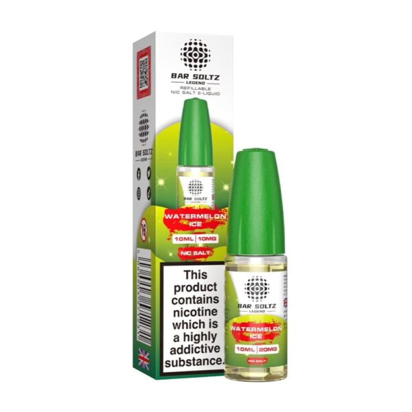BarSoltzLegend10mlNicSaltELiquidWatermelon-Ice.jpg Bar Soltz Legend Watermelon Ice 10ml Nic Salt E Liquid (Pack Of 10)