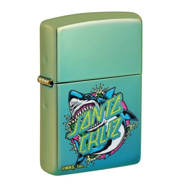 IMG_1927-1.jpeg Santa Cruz Skateboards Shark Dot Zippo Lighter – High Polish Teal