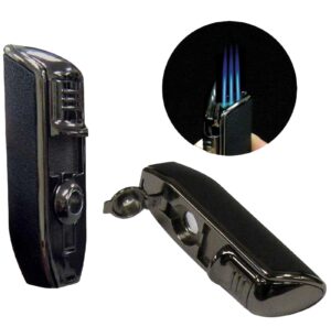Black Stone Texture Triple Flame With Punch Cutter