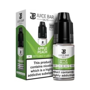 JUICEBAR5000NICSALTELIQUIDAPPLEPEACH.jpg Juice Bar 5000 Apple Peach 10ml Nic Salt E Liquid