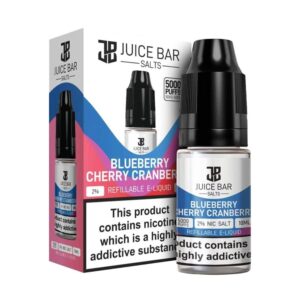 JUICEBAR5000NICSALTELIQUIDBLUEBERRYCHERRYCRANBERRY.jpg Juice Bar 5000 Blueberry Cherry Cranberry 10ml Nic Salt E Liquid